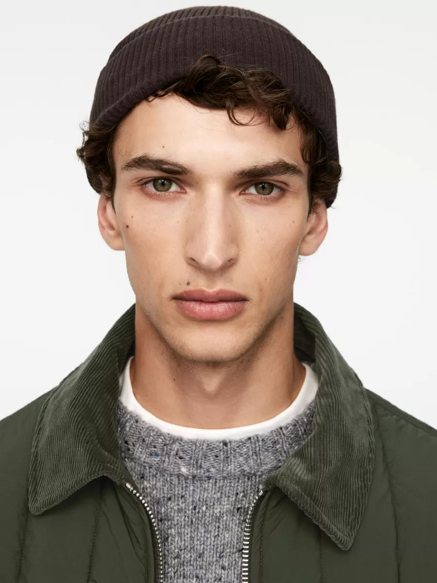 Best Sale ARKET Short Ribbed Cotton Beanie Brown