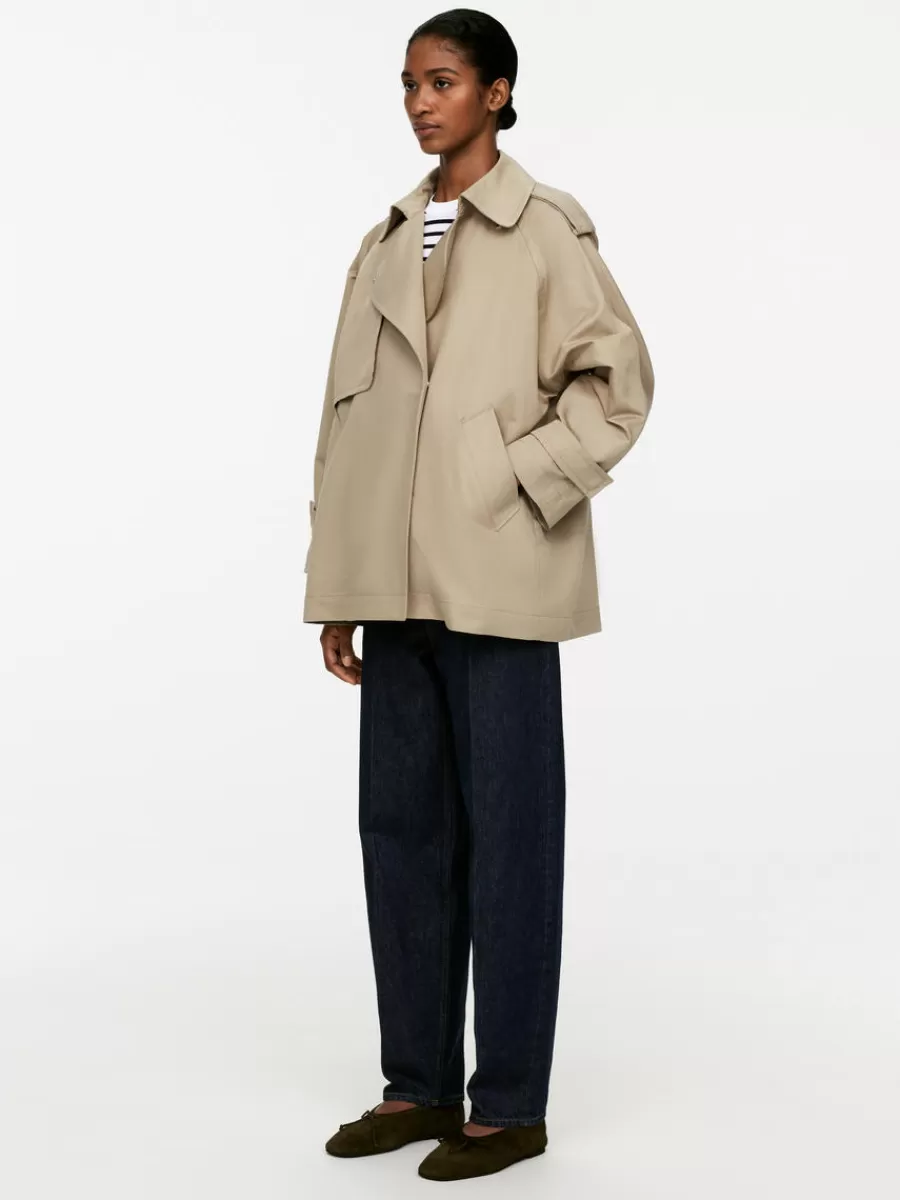 Store ARKET Short Trench Coat Beige