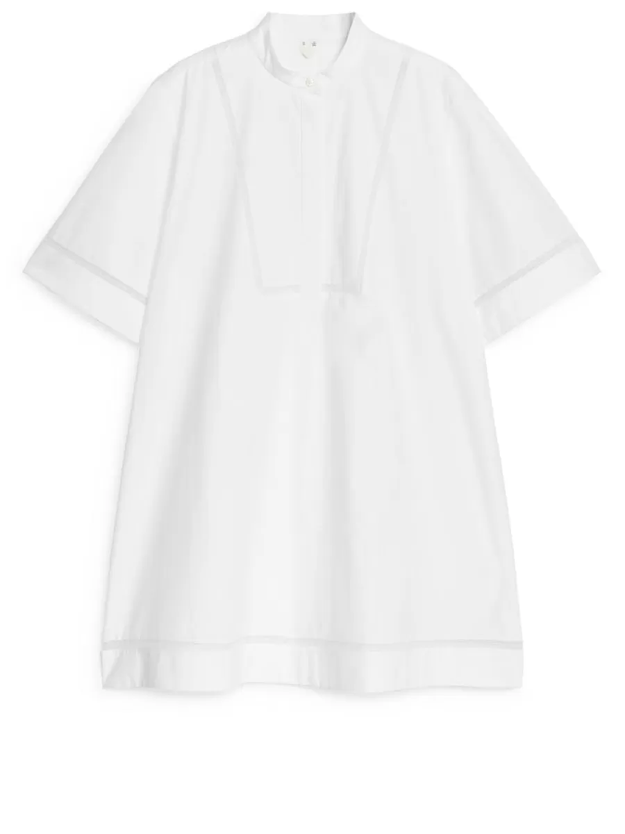 Cheap ARKET Short-Sleeve Cotton Tunic White