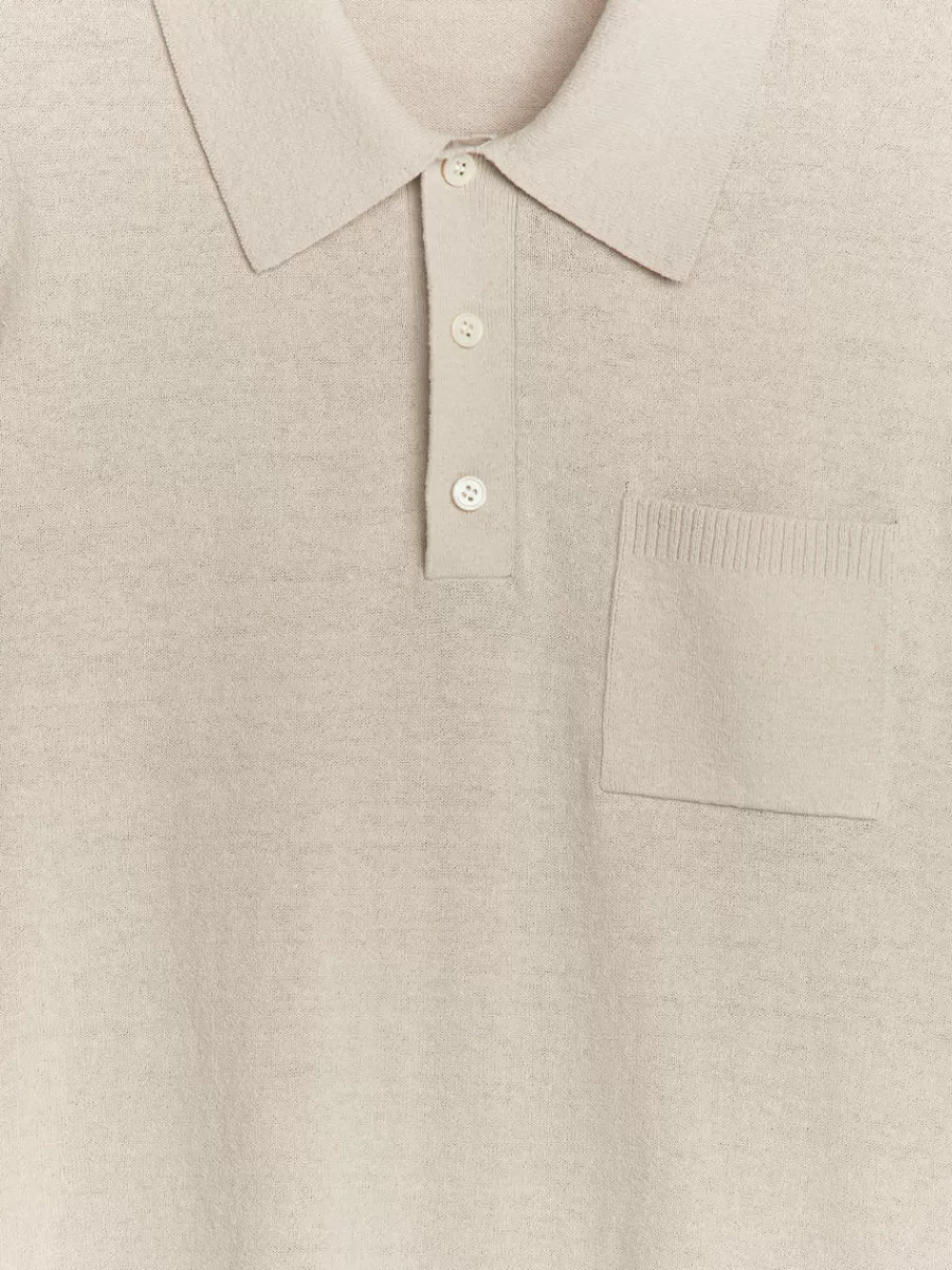 Best Sale ARKET Short-Sleeve Polo Shirt Light Mole