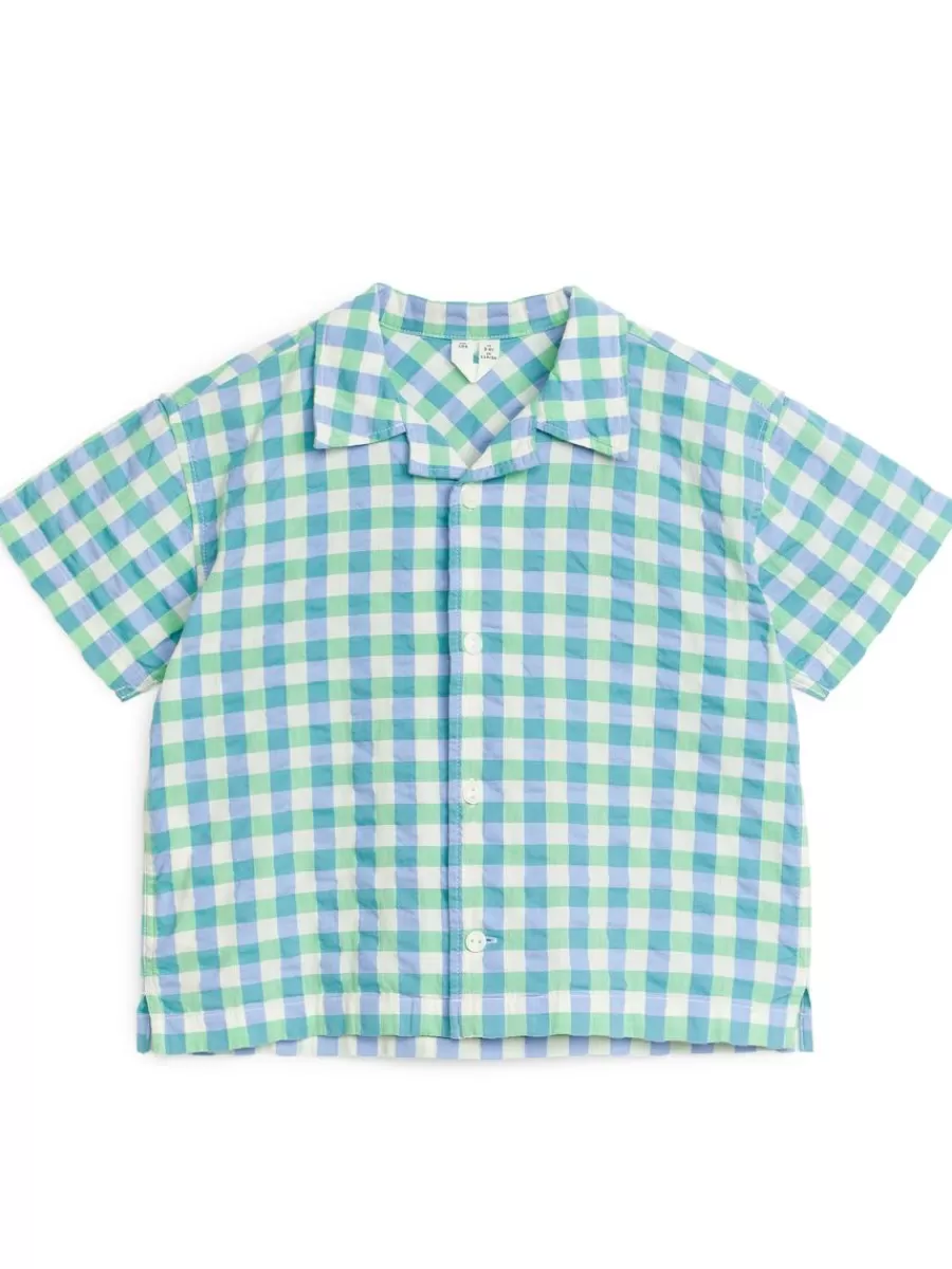 Clearance ARKET Short-Sleeved Shirt Blue/Green/Check