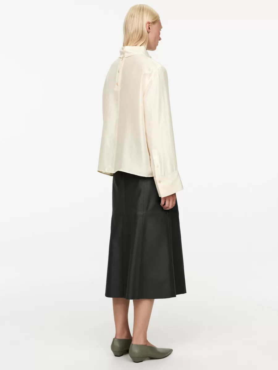 Shop ARKET Silk Blouse Off White