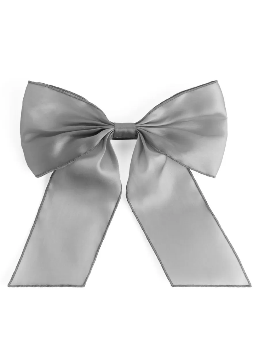 Store ARKET Silk Organza Bow Grey
