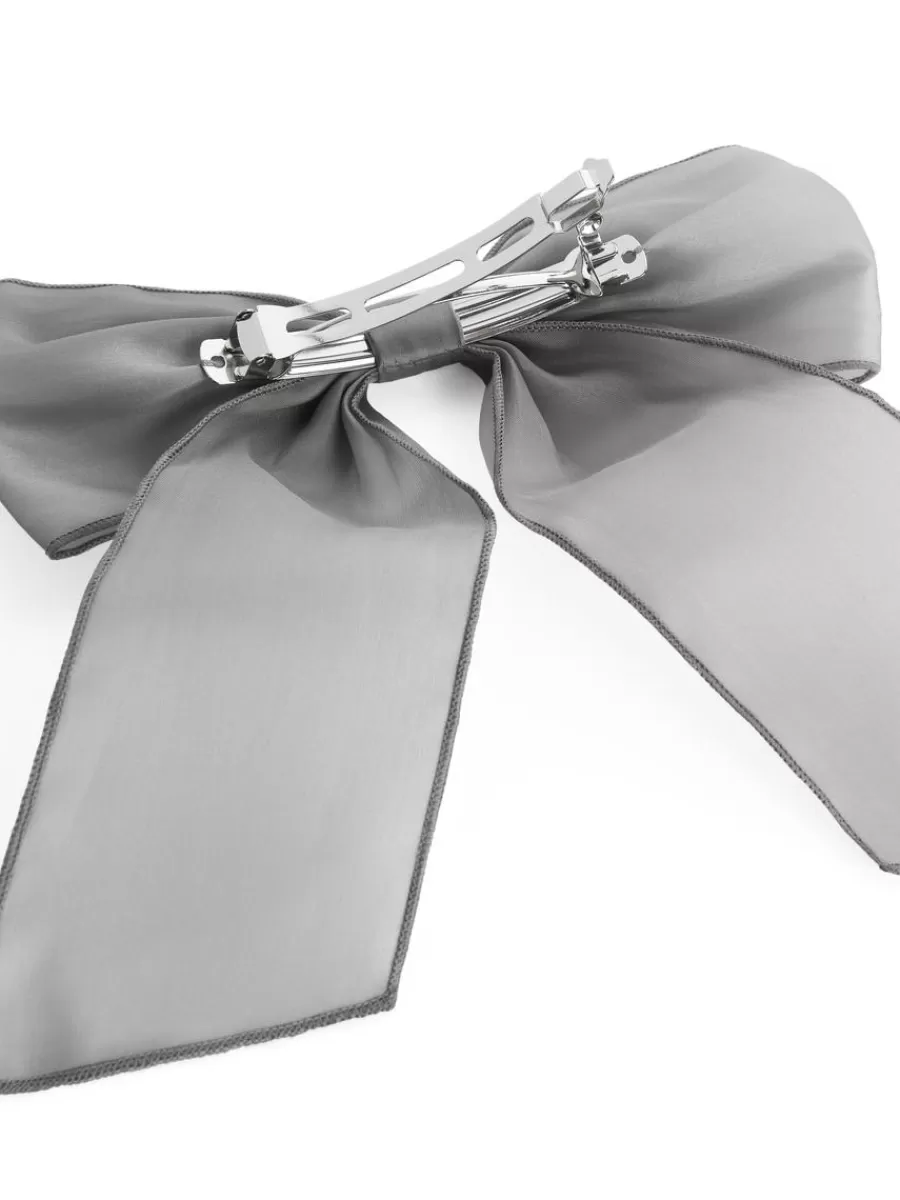 Store ARKET Silk Organza Bow Grey