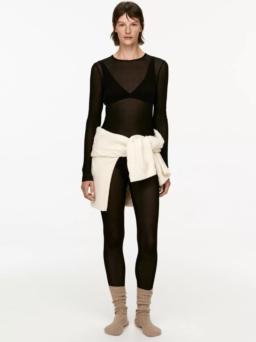 Best Sale ARKET Silk Rib Leggings Black