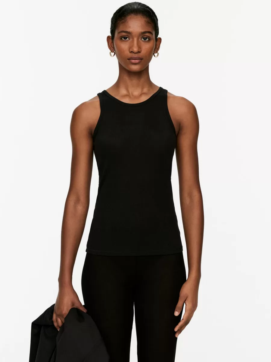 Hot ARKET Silk Tank Top Black