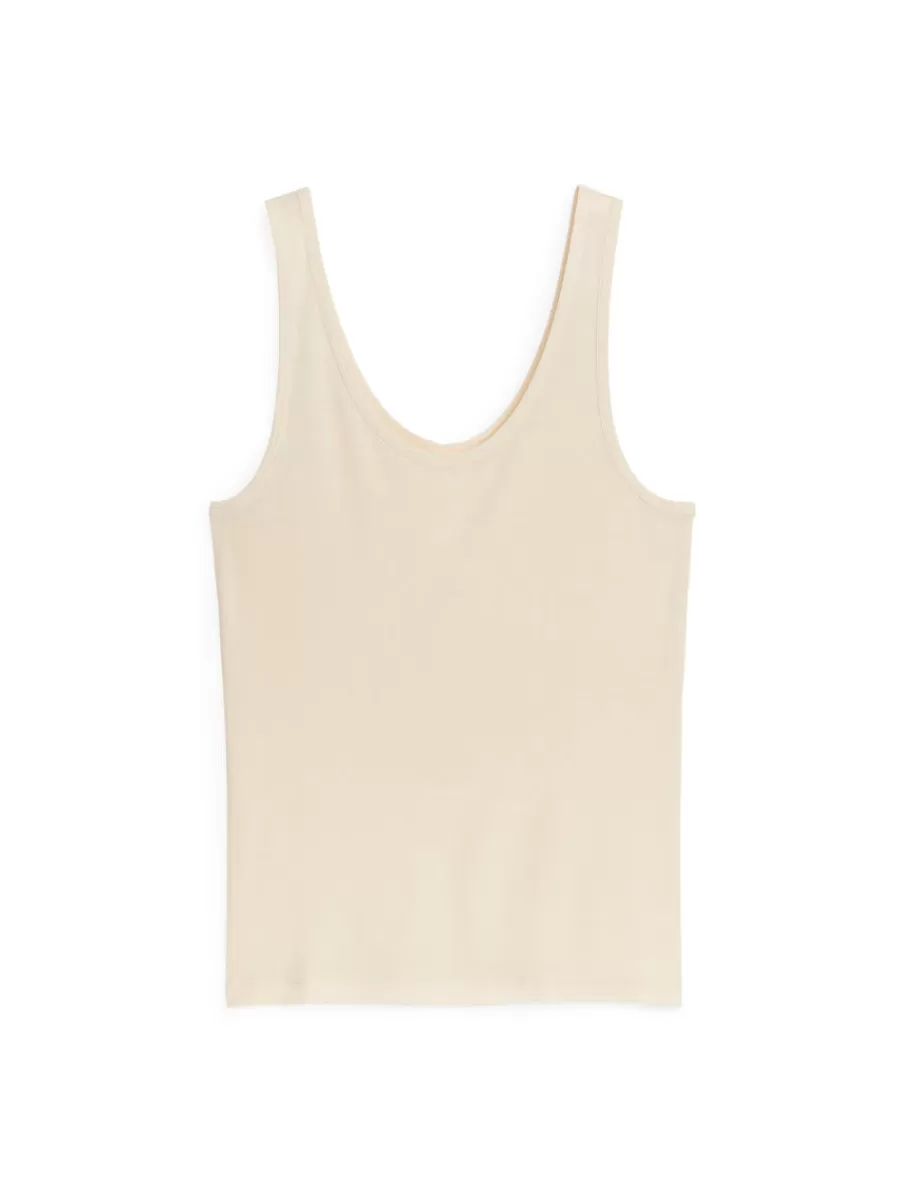 Best Sale ARKET Silk Tank Top Light Beige