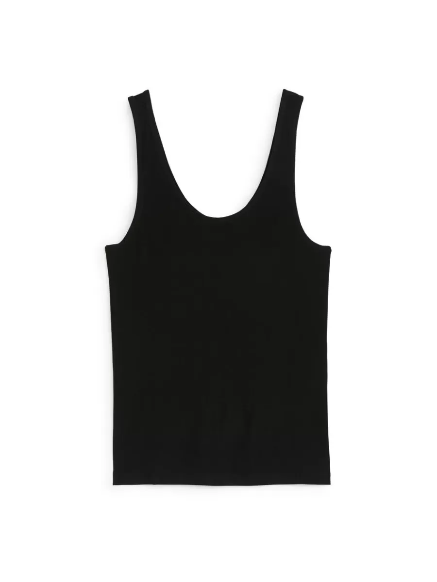 Hot ARKET Silk Tank Top Black