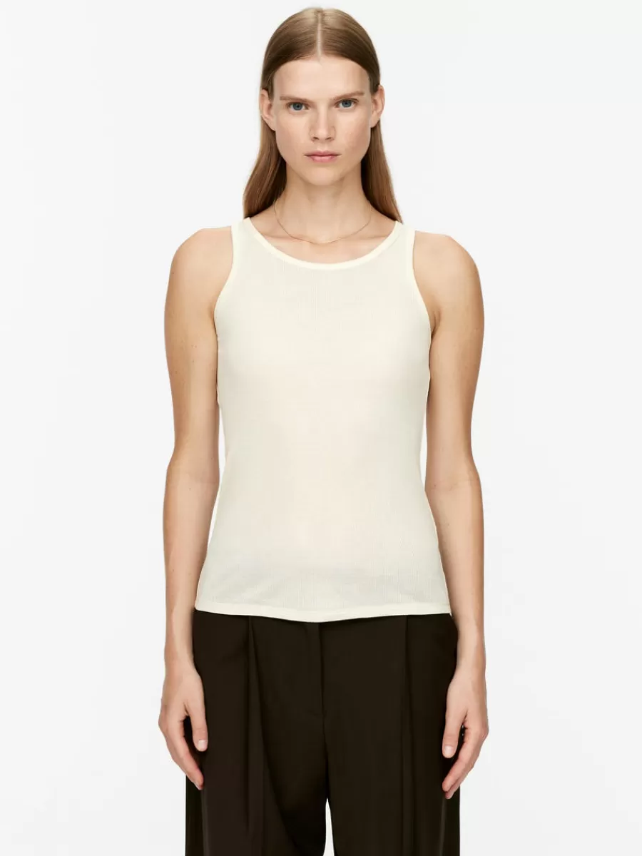Outlet ARKET Silk Tank Top Off-White