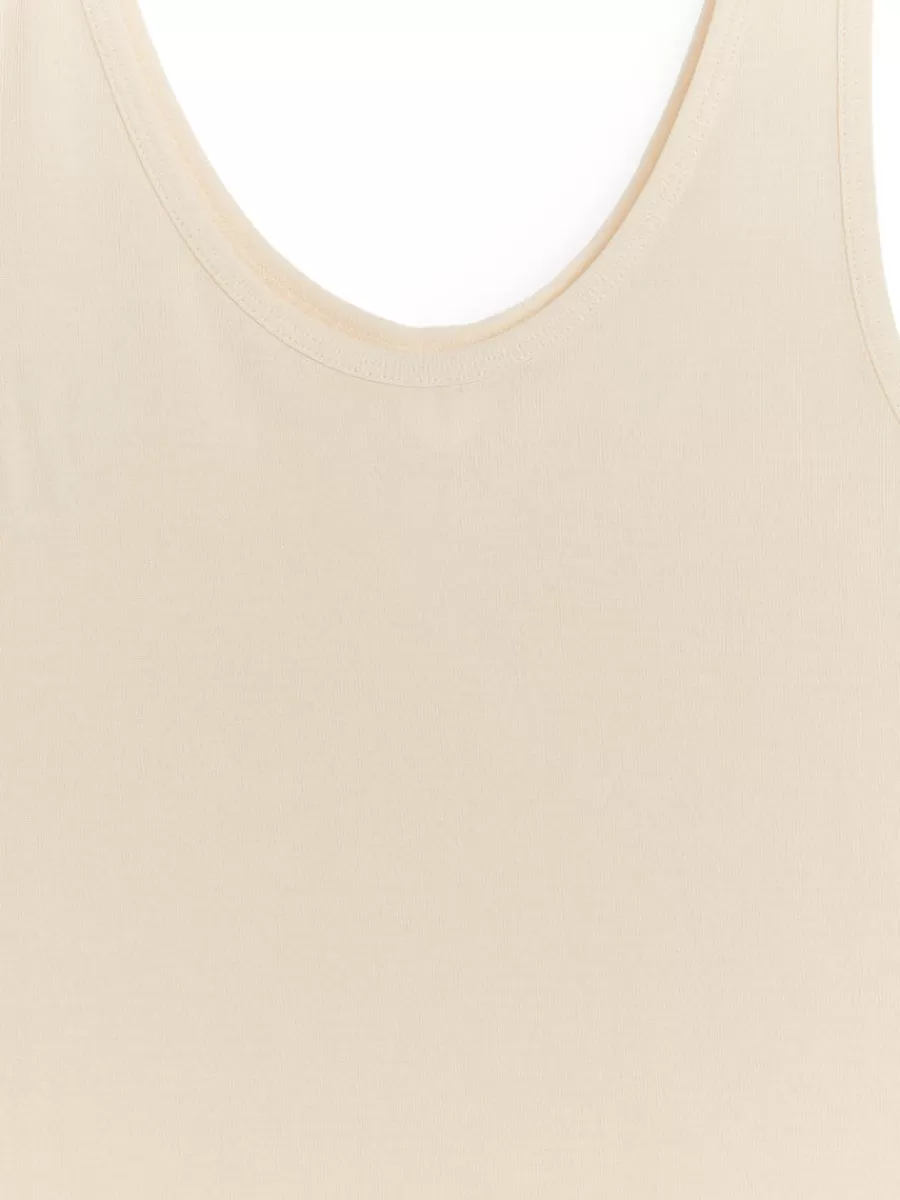 Best Sale ARKET Silk Tank Top Light Beige