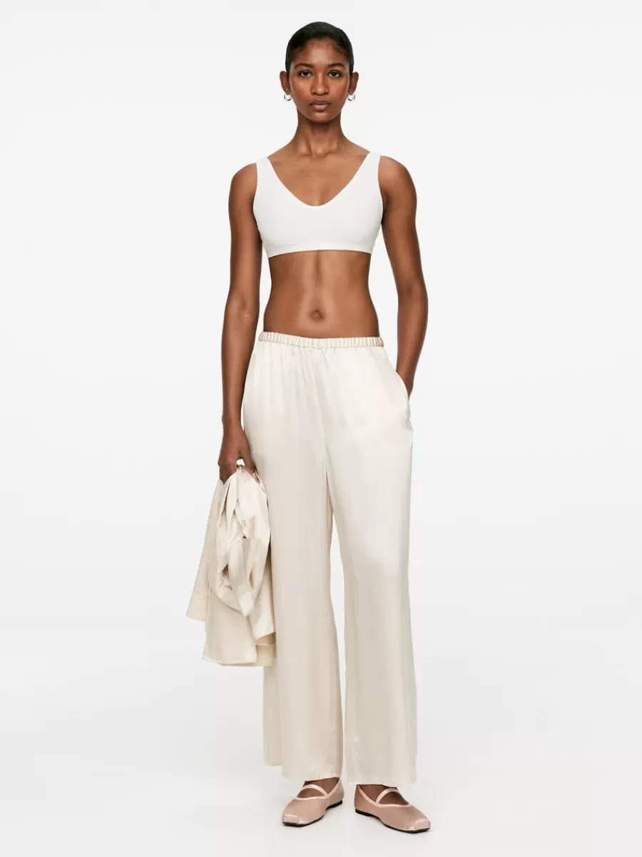 Fashion ARKET Silk Trousers Light Beige