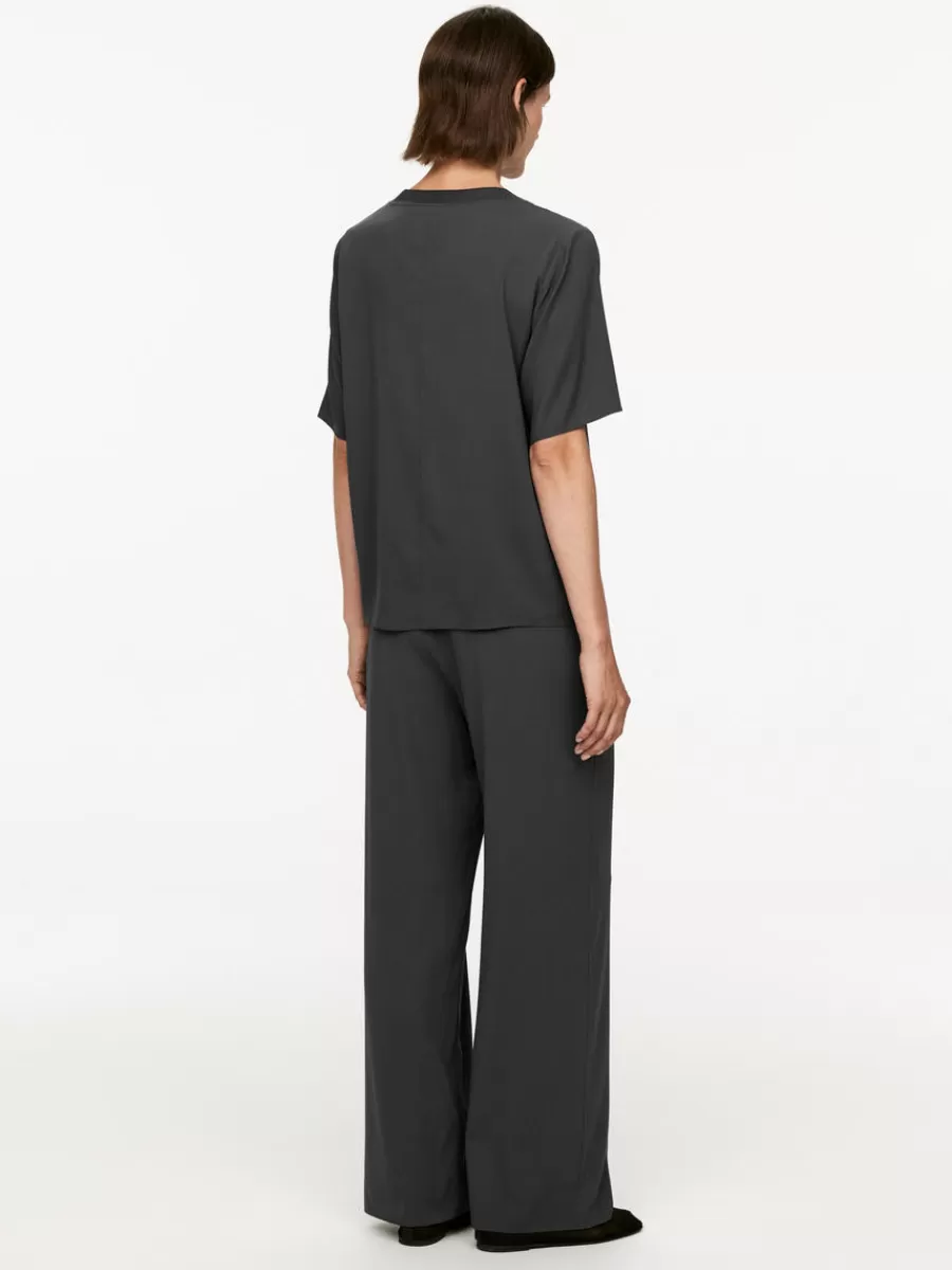 Best ARKET Silk-Crepe Trousers Dark Grey