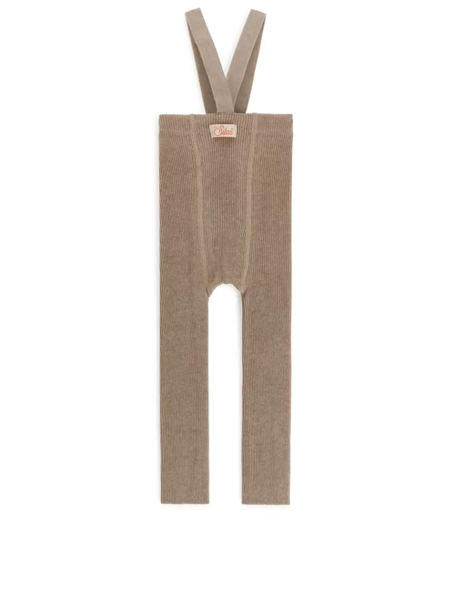 New ARKET Silly Silas Footless Tights With Braces Beige