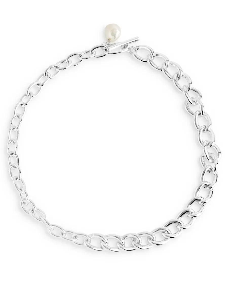 New ARKET -Plated Chain Necklace Silver