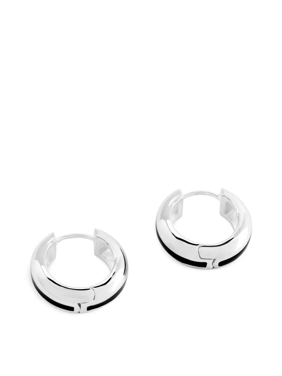 Fashion ARKET Silver-Plated Hoop Earrings Silver/Plum