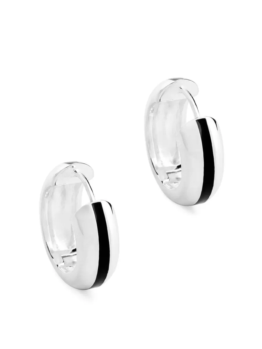 Fashion ARKET Silver-Plated Hoop Earrings Silver/Plum