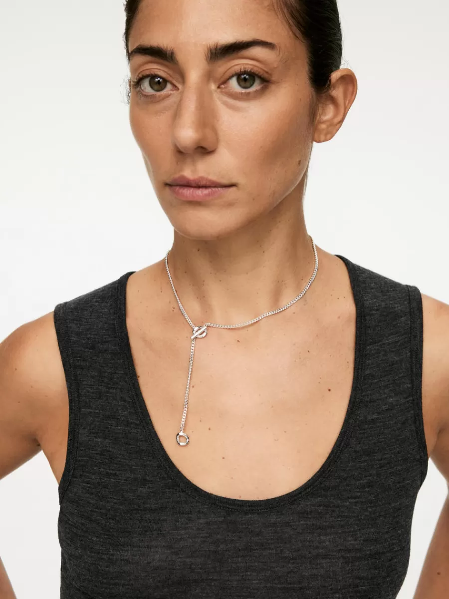 Clearance ARKET -Plated T-Bar Necklace Silver
