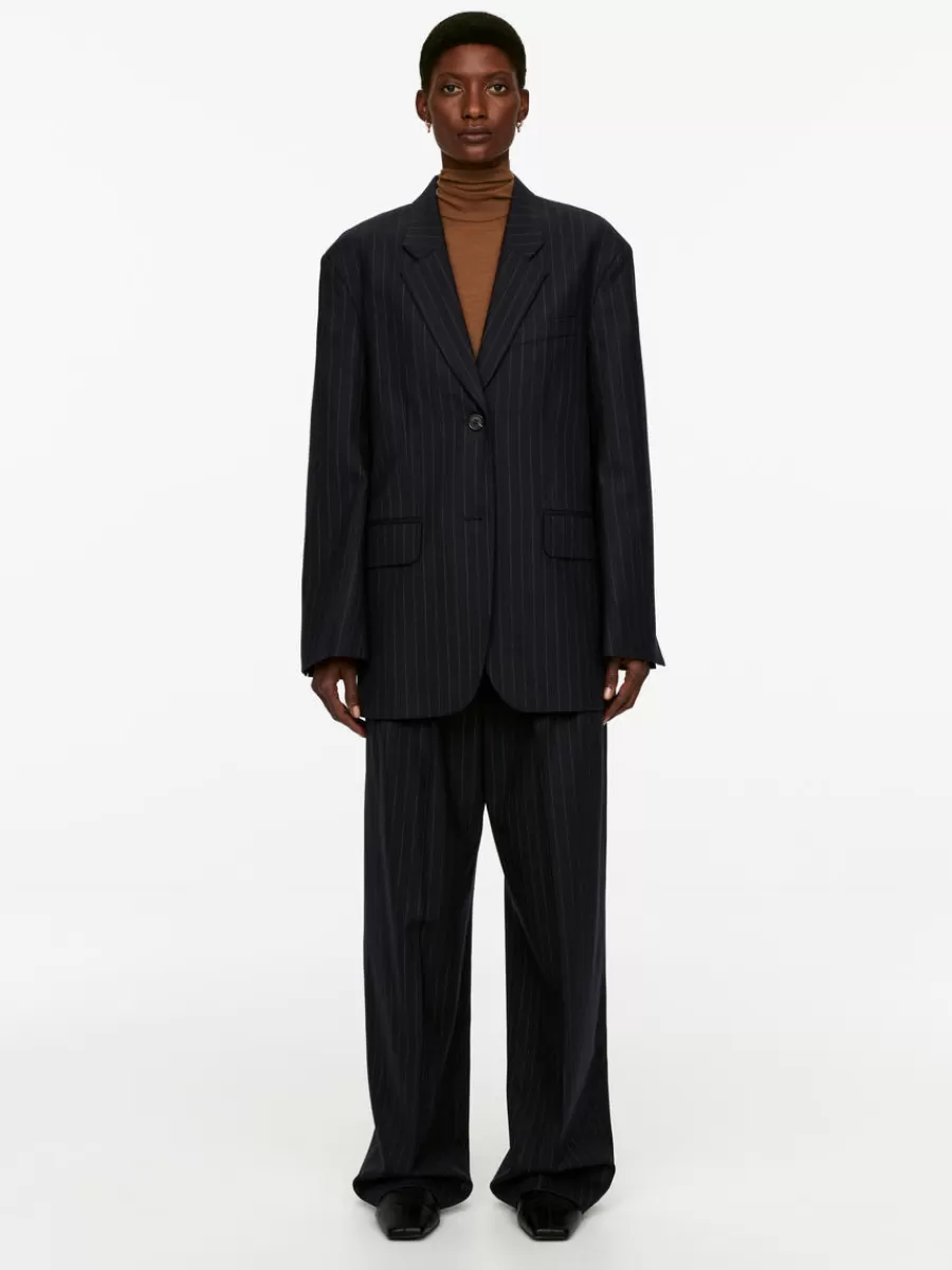 Best ARKET Single-Breasted Blazer Dark Blue