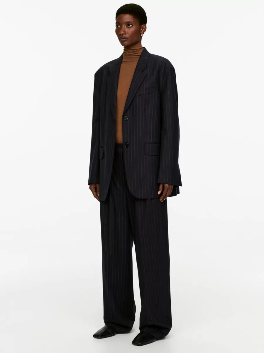 Best ARKET Single-Breasted Blazer Dark Blue