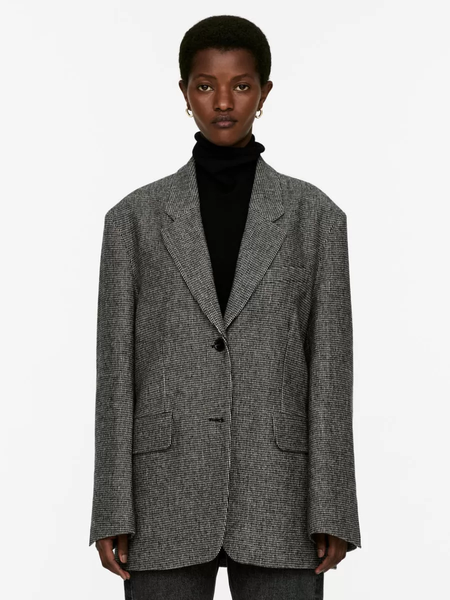 Flash Sale ARKET Single-Breasted Blazer Grey/Checked