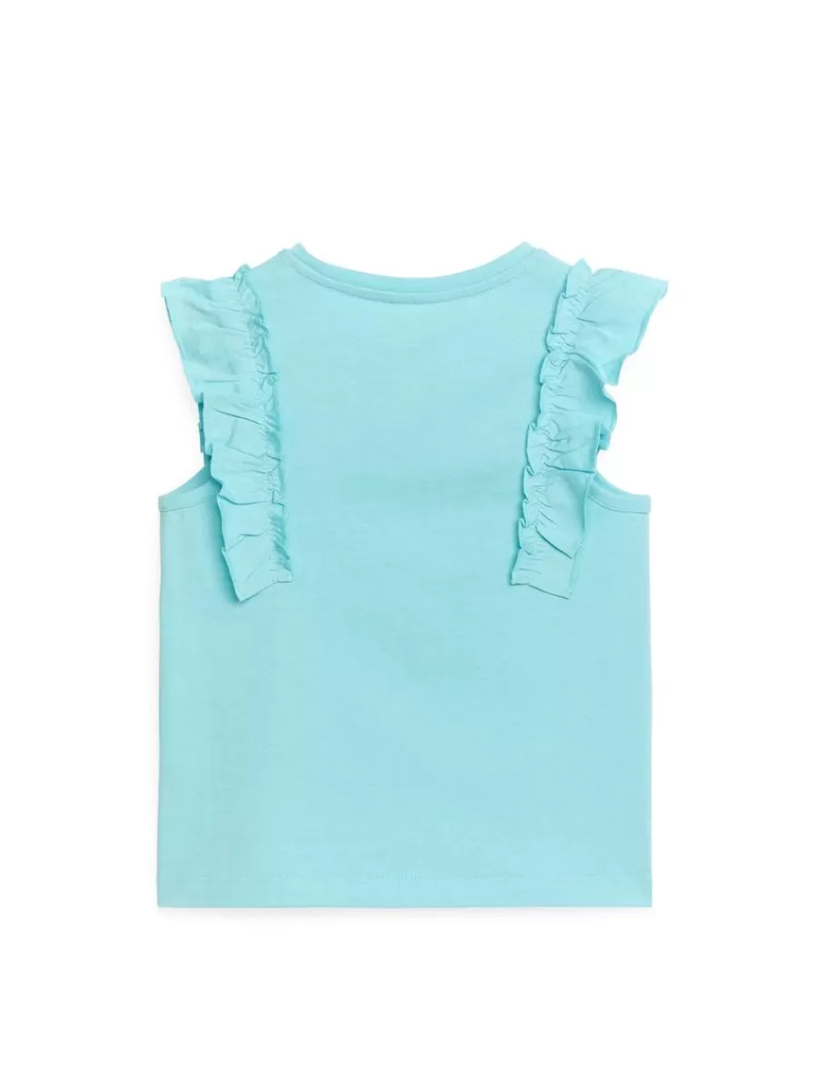 Flash Sale ARKET Sleeveless Jersey Frill Top Turquoise