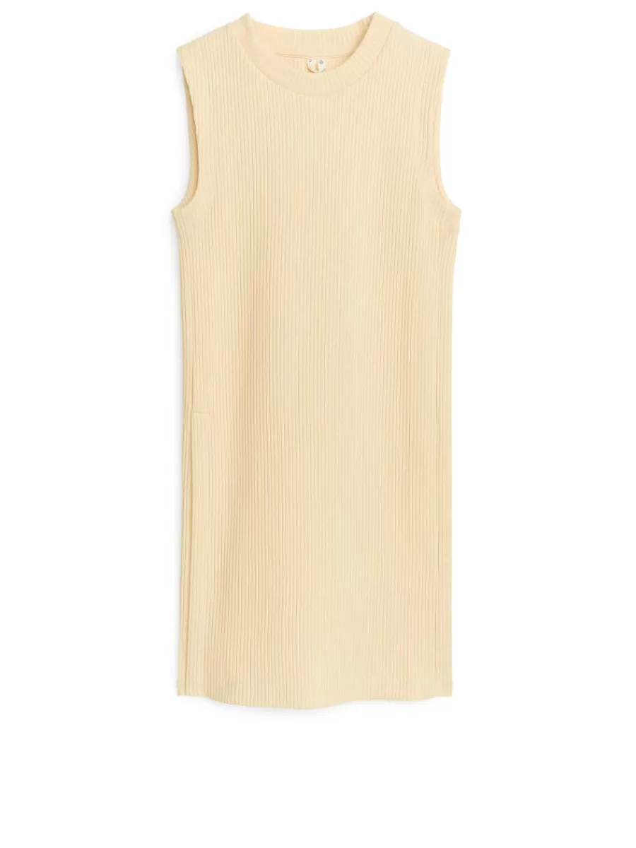 Cheap ARKET Sleeveless Rib Top Light Beige