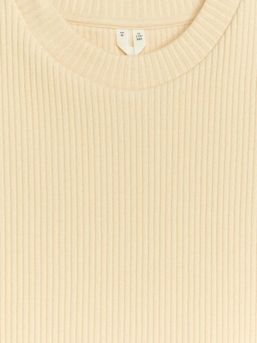 Cheap ARKET Sleeveless Rib Top Light Beige
