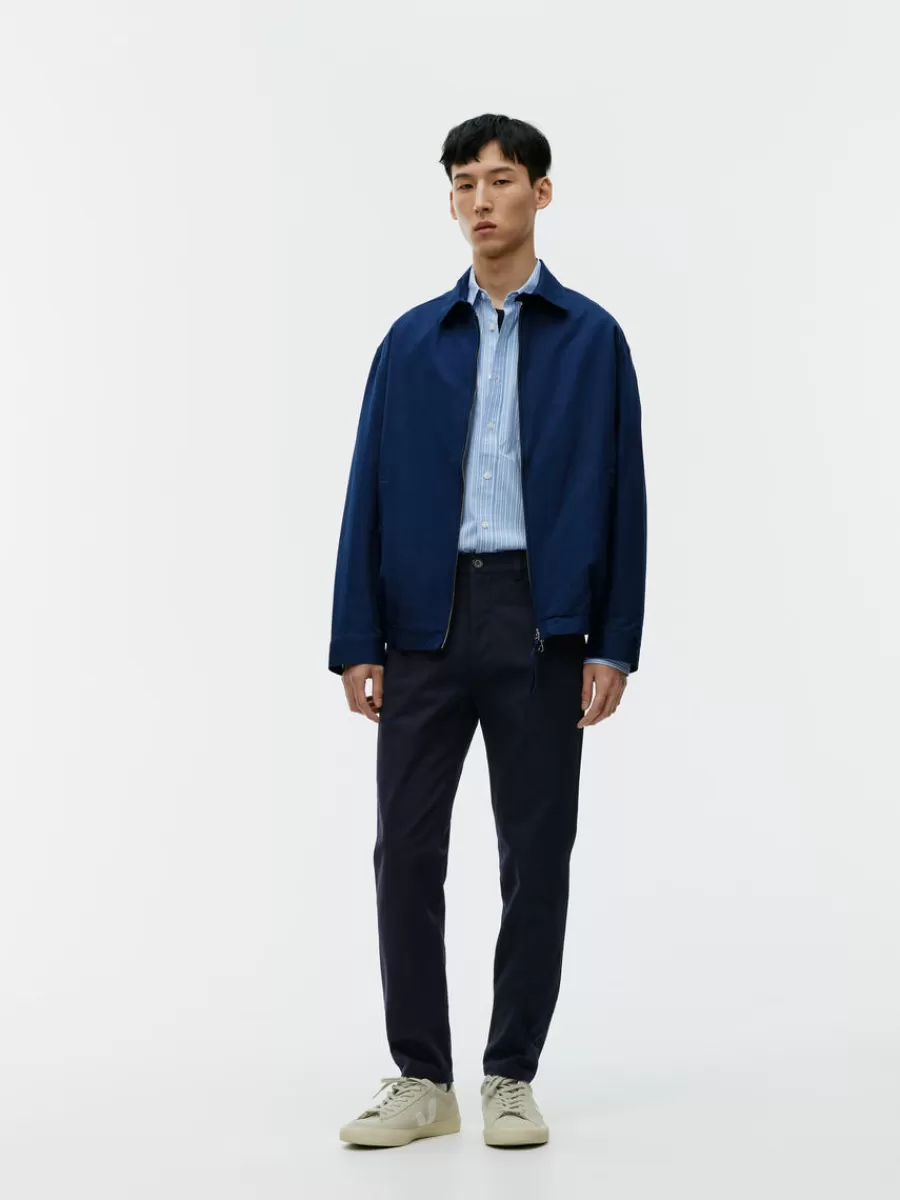 Cheap ARKET Slim Cotton Chinos Dark Blue