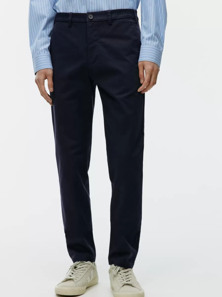 Cheap ARKET Slim Cotton Chinos Dark Blue