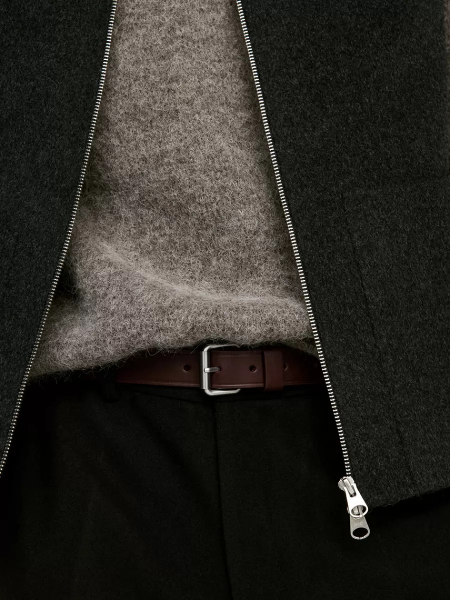 Clearance ARKET Slim Leather Belt Brown
