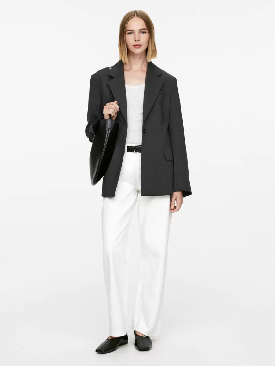 Cheap ARKET Slim Single-Breasted Blazer Grey