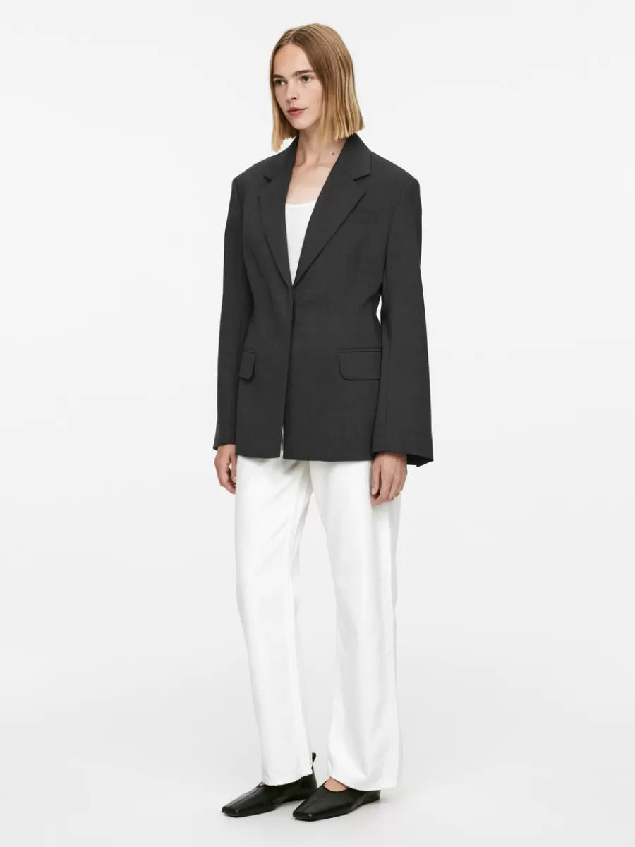 Cheap ARKET Slim Single-Breasted Blazer Grey