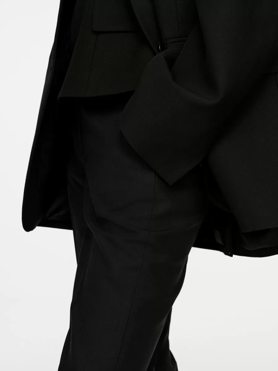 Cheap ARKET Slim Tailored Trousers Black