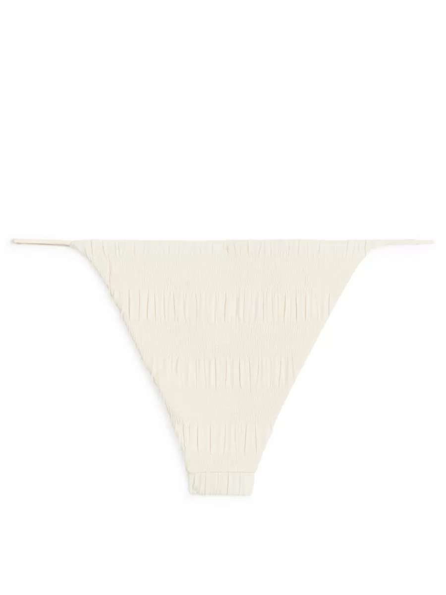 Best ARKET Smocked Bikini Bottom White
