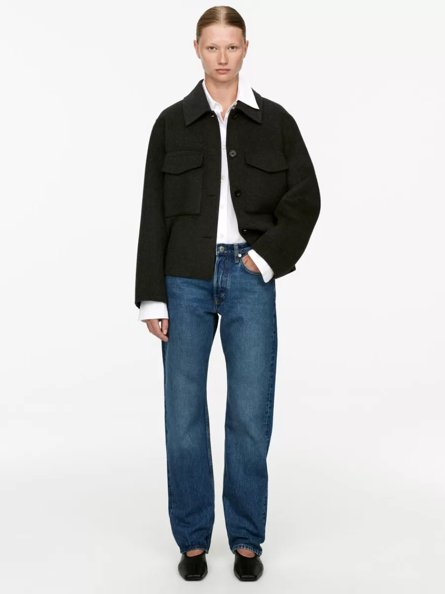 Discount ARKET SNOW Slim Straight Jeans Vintage Blue