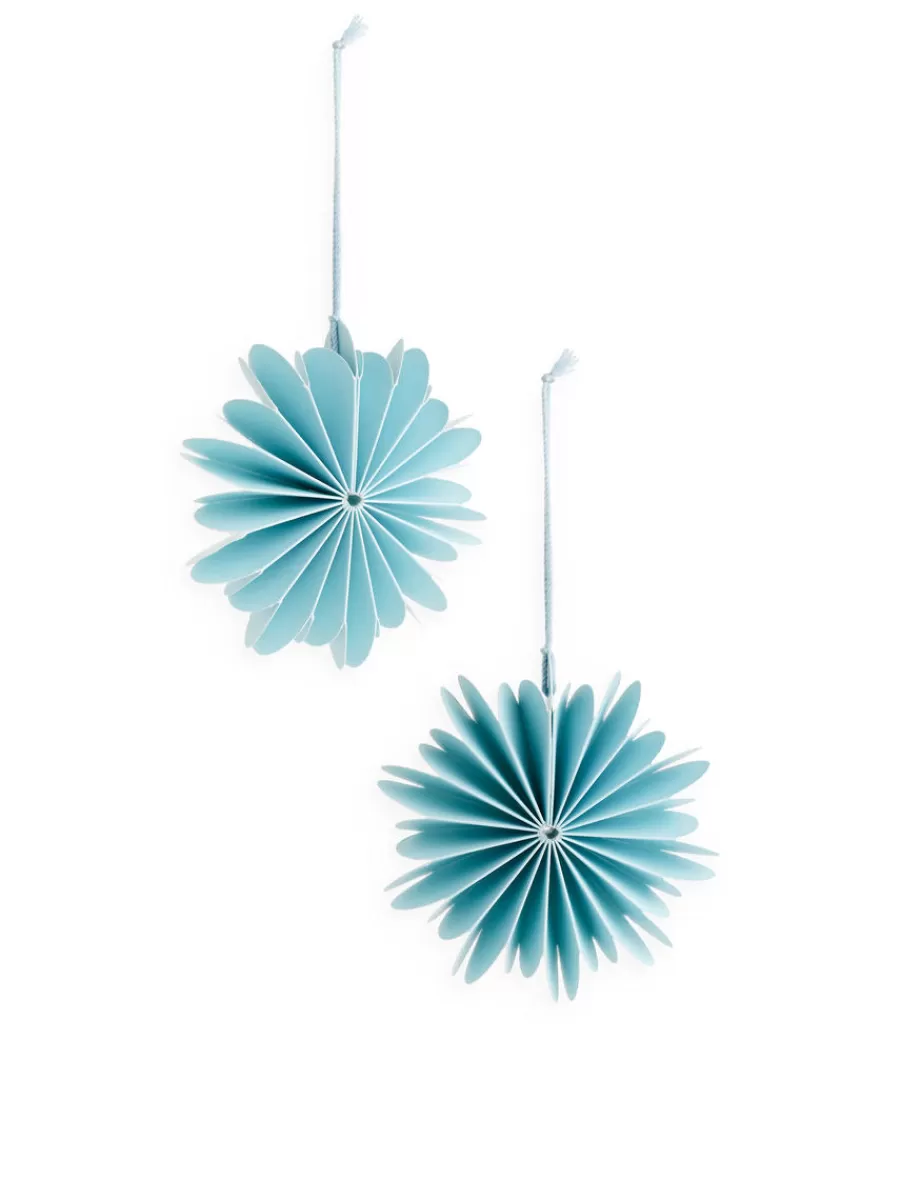 Shop ARKET Snowflake Ornaments Set Of 2 Light Blue