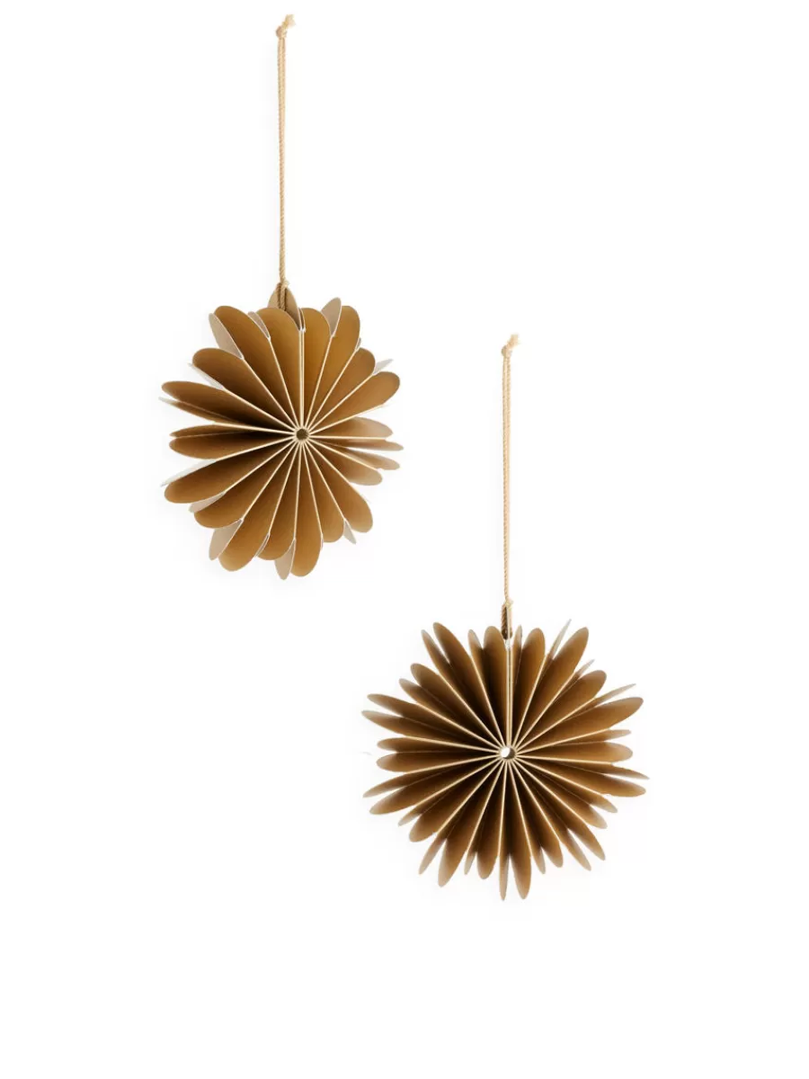 Best ARKET Snowflake Ornaments Set Of 2 Gold