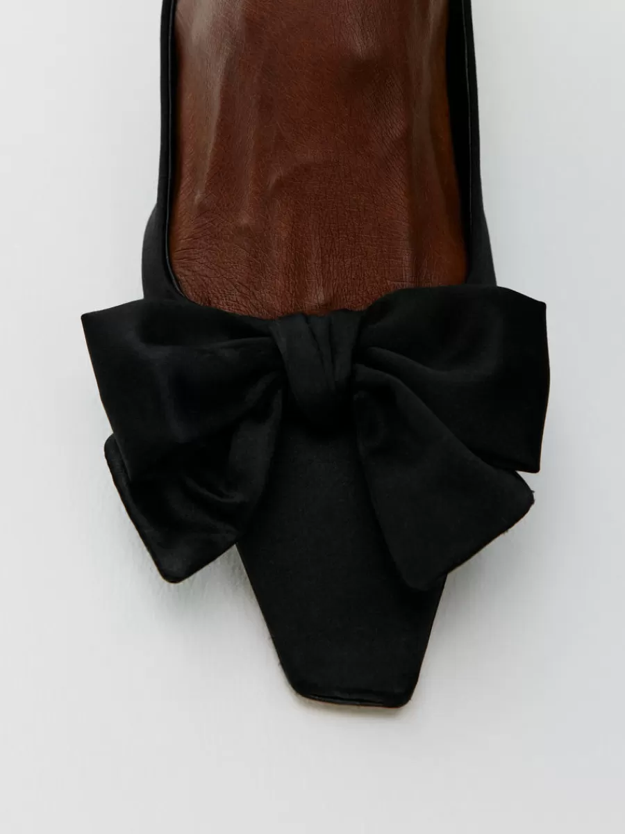 Cheap ARKET Soft Bow Slingback Pumps Black