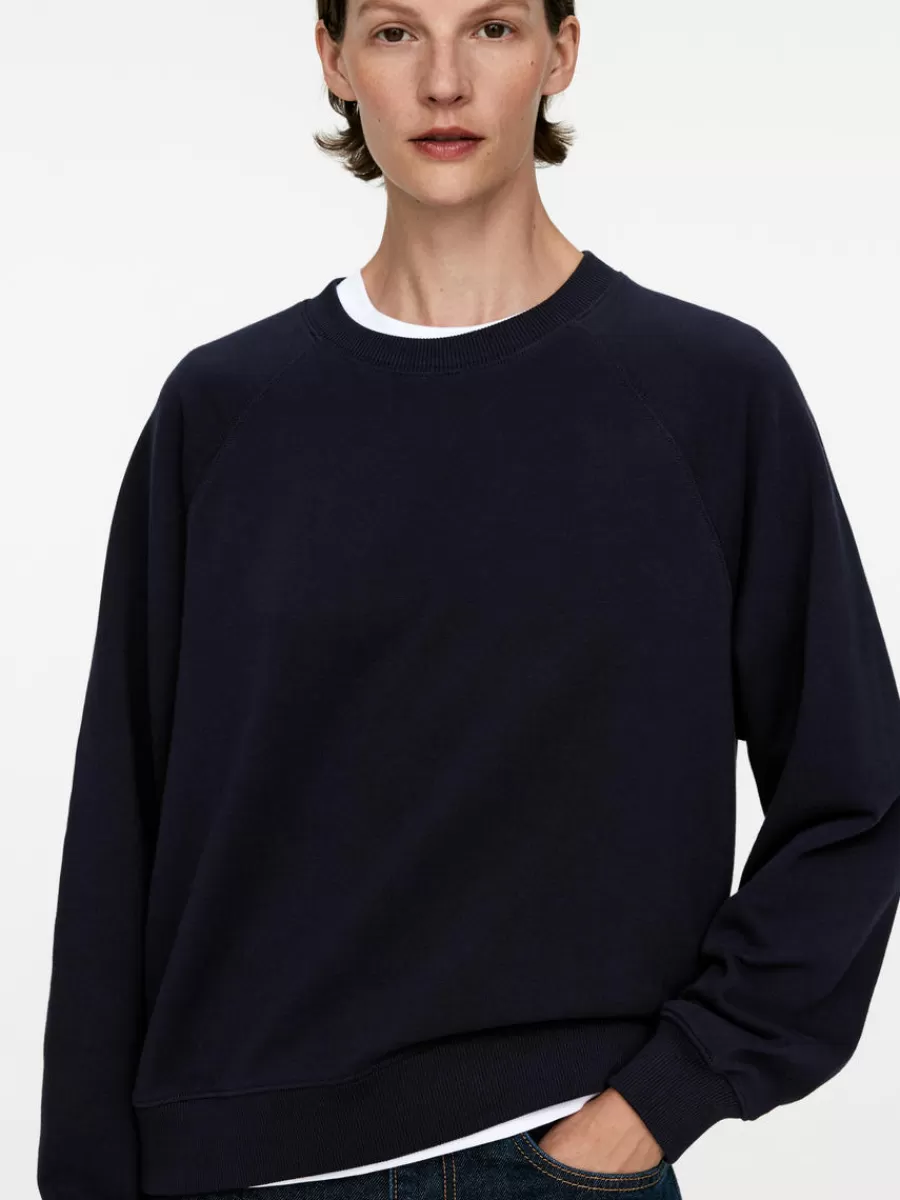 Best Sale ARKET Soft French Terry Sweatshirt Dark Blue
