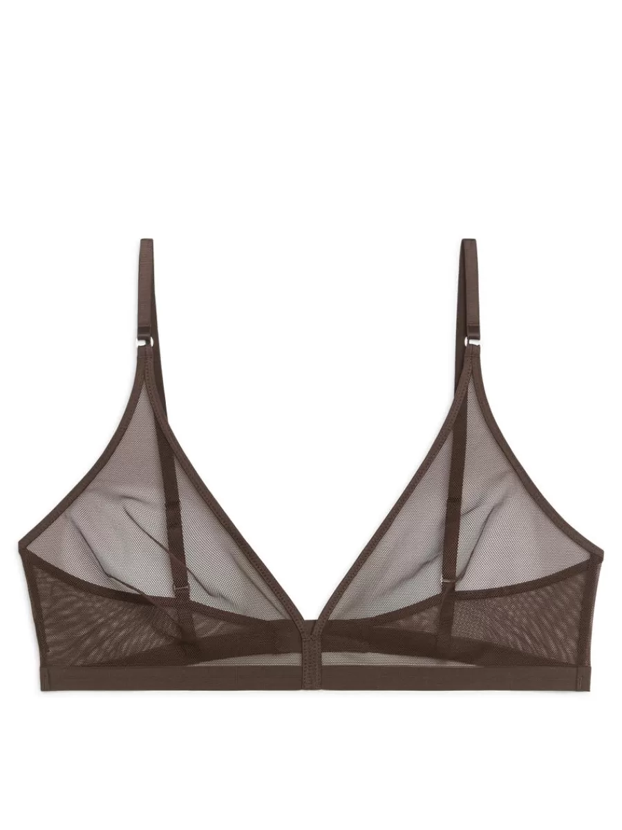 Hot ARKET Soft Mesh Bra Brown