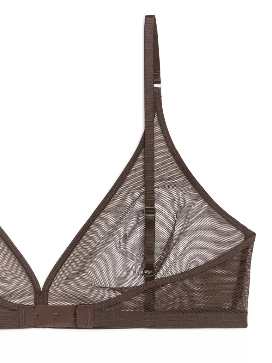 Hot ARKET Soft Mesh Bra Brown