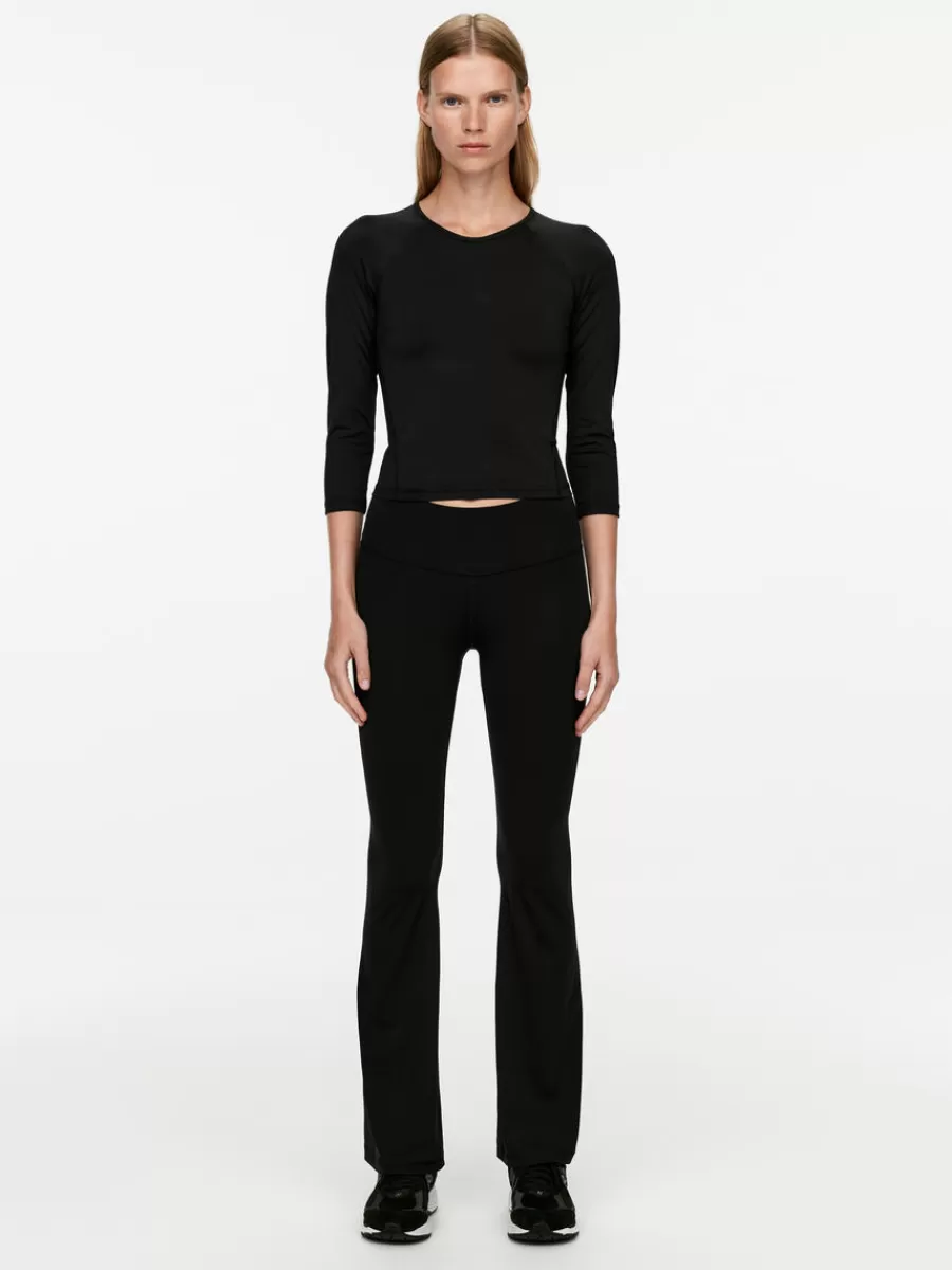 Online ARKET Soft Stretch Flared Tights Black
