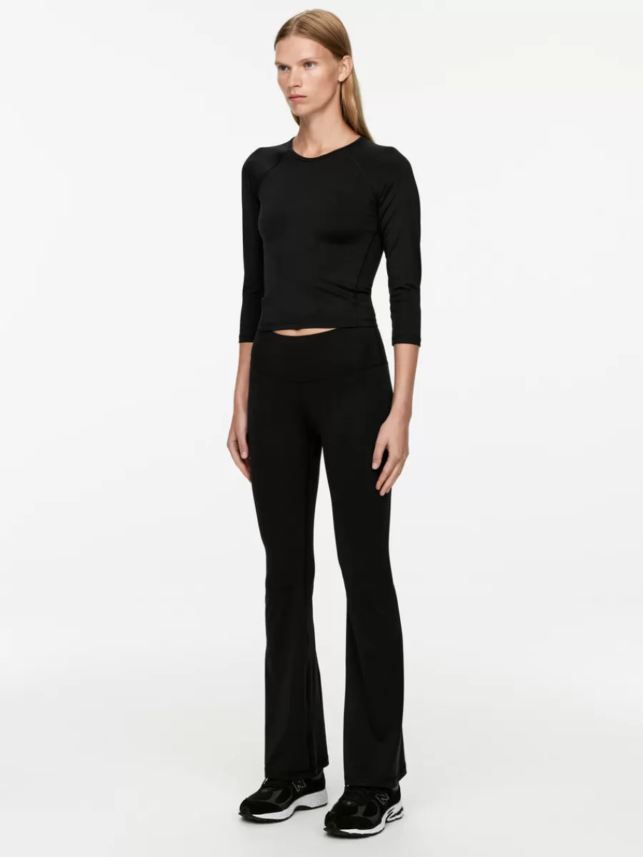 Online ARKET Soft Stretch Flared Tights Black