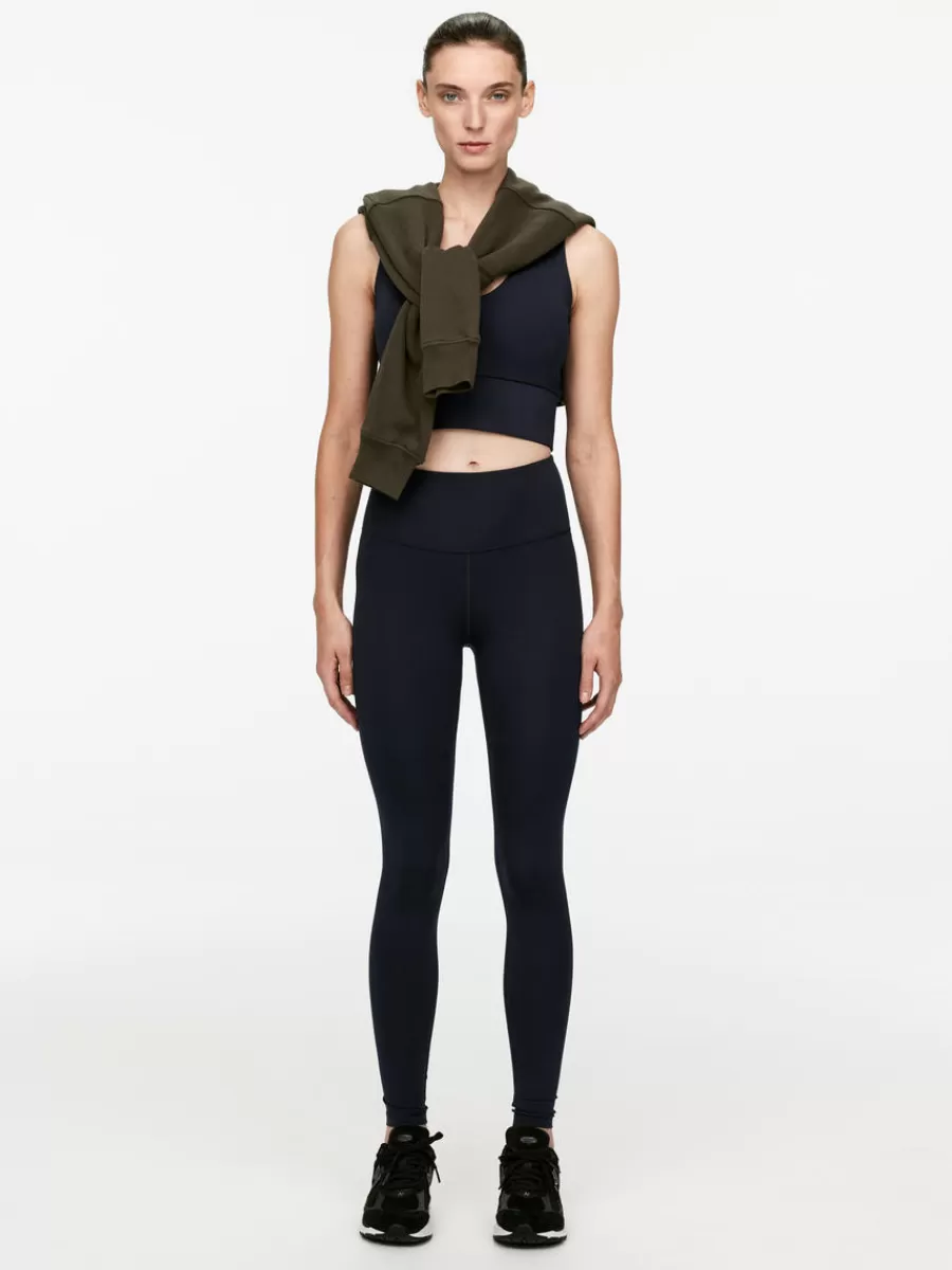 Store ARKET Soft Stretch Full Length Tights Dark Blue