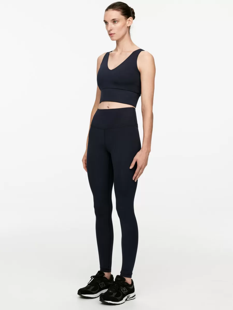 Store ARKET Soft Stretch Full Length Tights Dark Blue