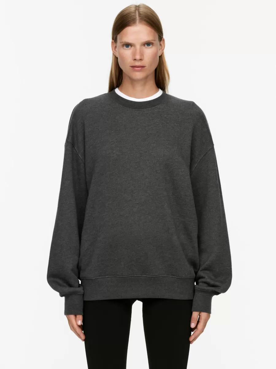 Shop ARKET Soft Sweatshirt Dark Grey Melange