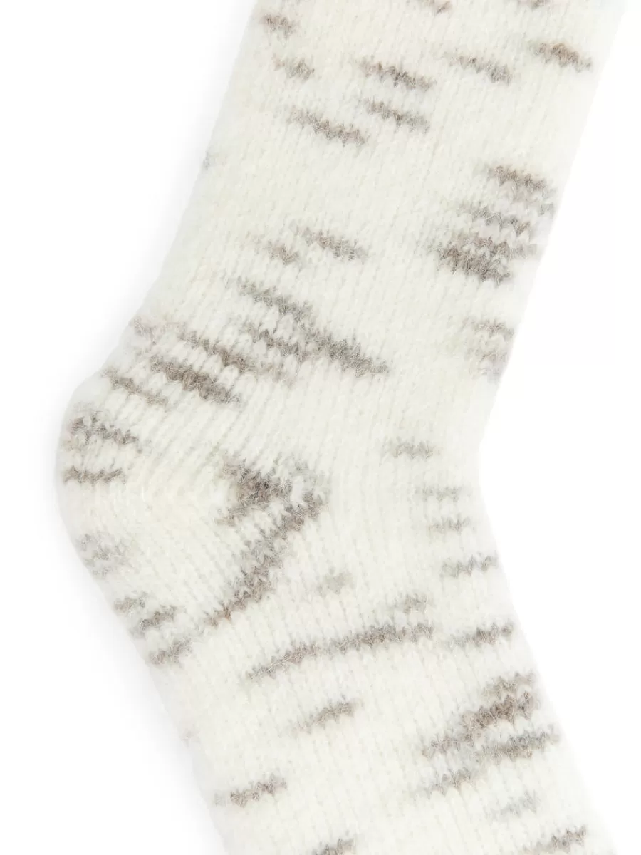 Hot ARKET Space-Dyed Chunky Socks White/Black