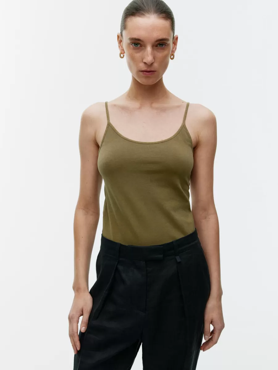 Flash Sale ARKET Spaghetti-Strap Top Khaki Green