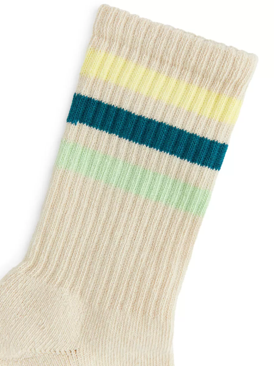Store ARKET Sporty Cotton Socks White/Yellow/Turqouise