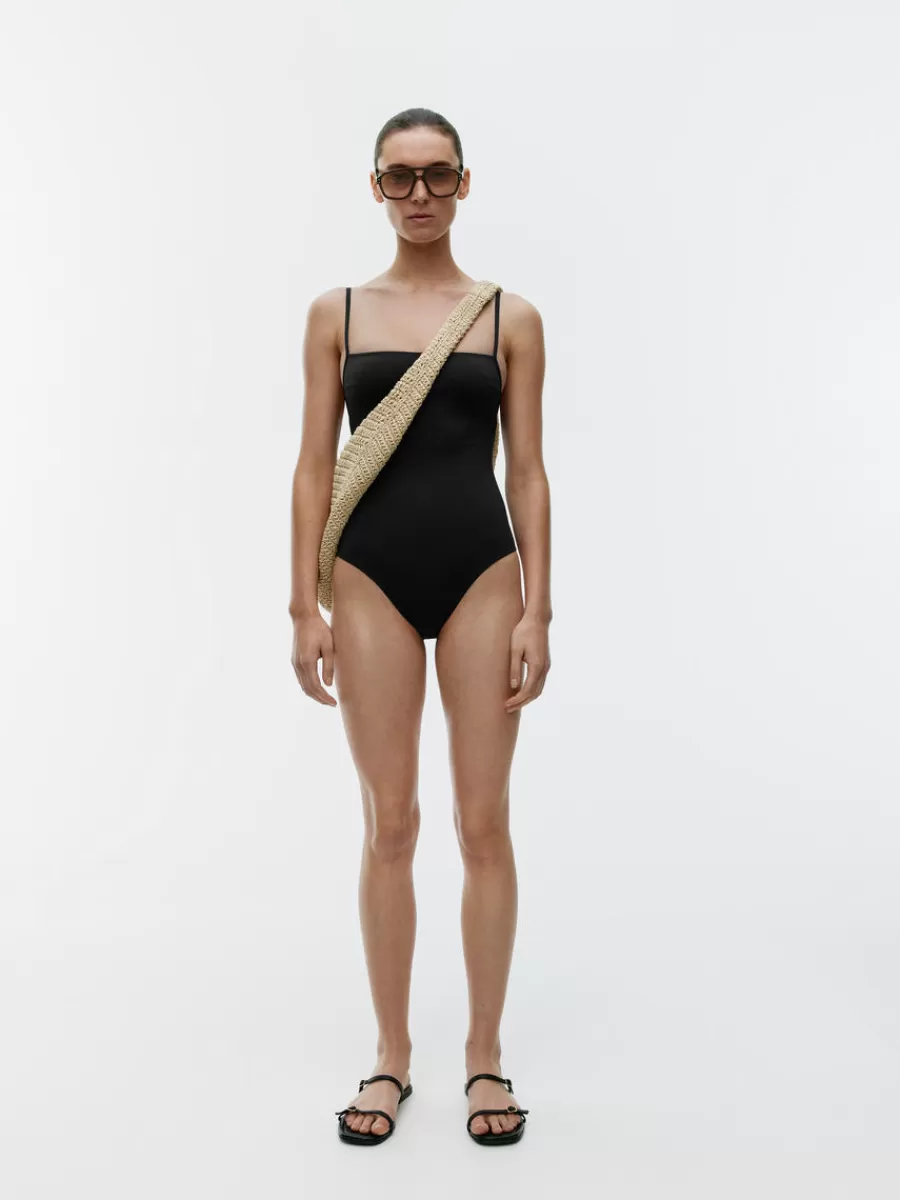 Hot ARKET Square-Neck Swimsuit Black